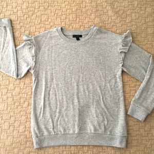 J. Crew Grey Ruffle Sweater for women size Small